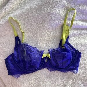 Victoria's Secret Purple and Yellow Lace Bra